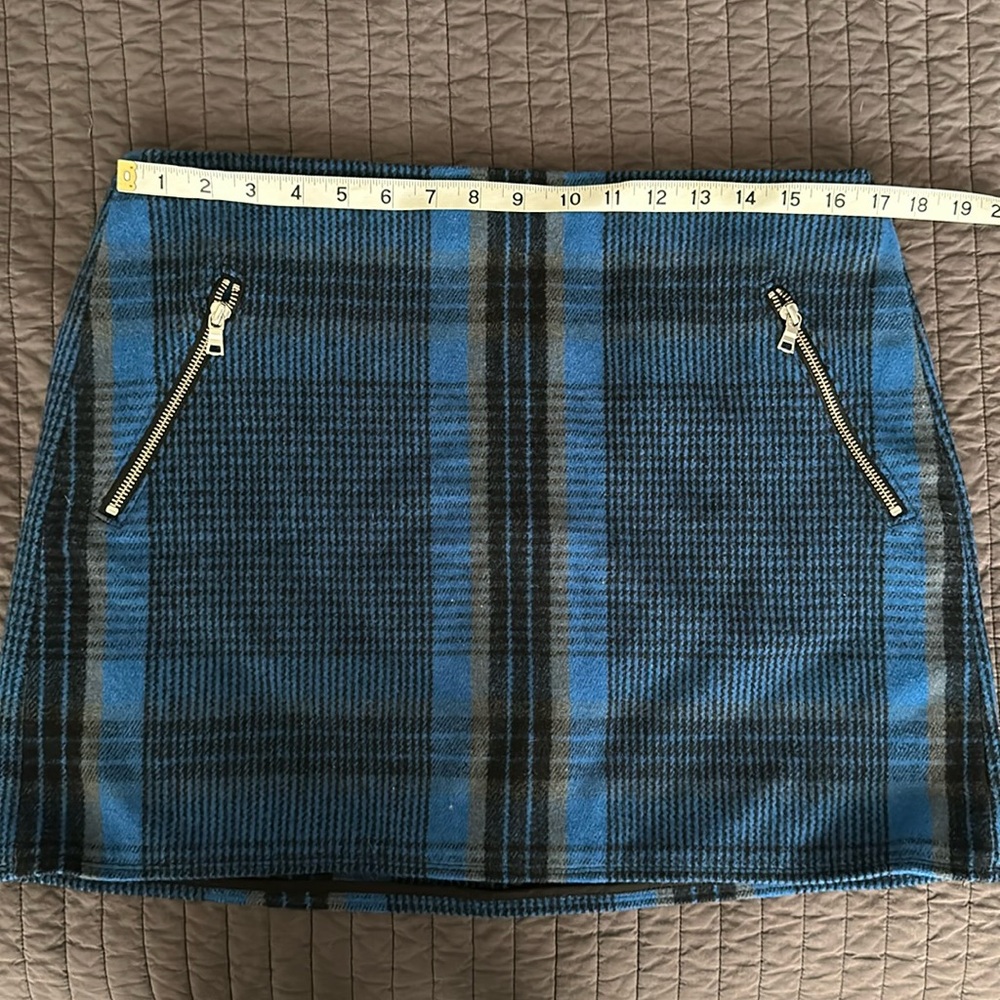 Y2K GAP blue plaid mini skirt punk zippers